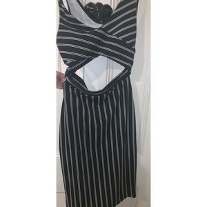 Striped black and white dress